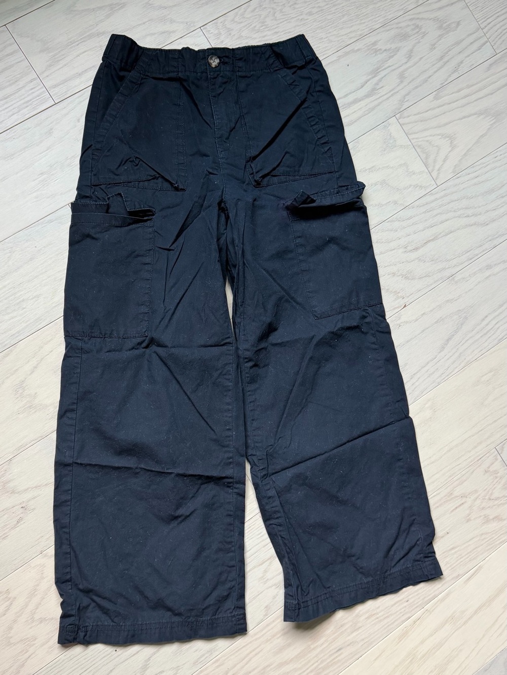 Girls Black Cargo Wide Leg Pants - Classic Utility Style Never worn!
